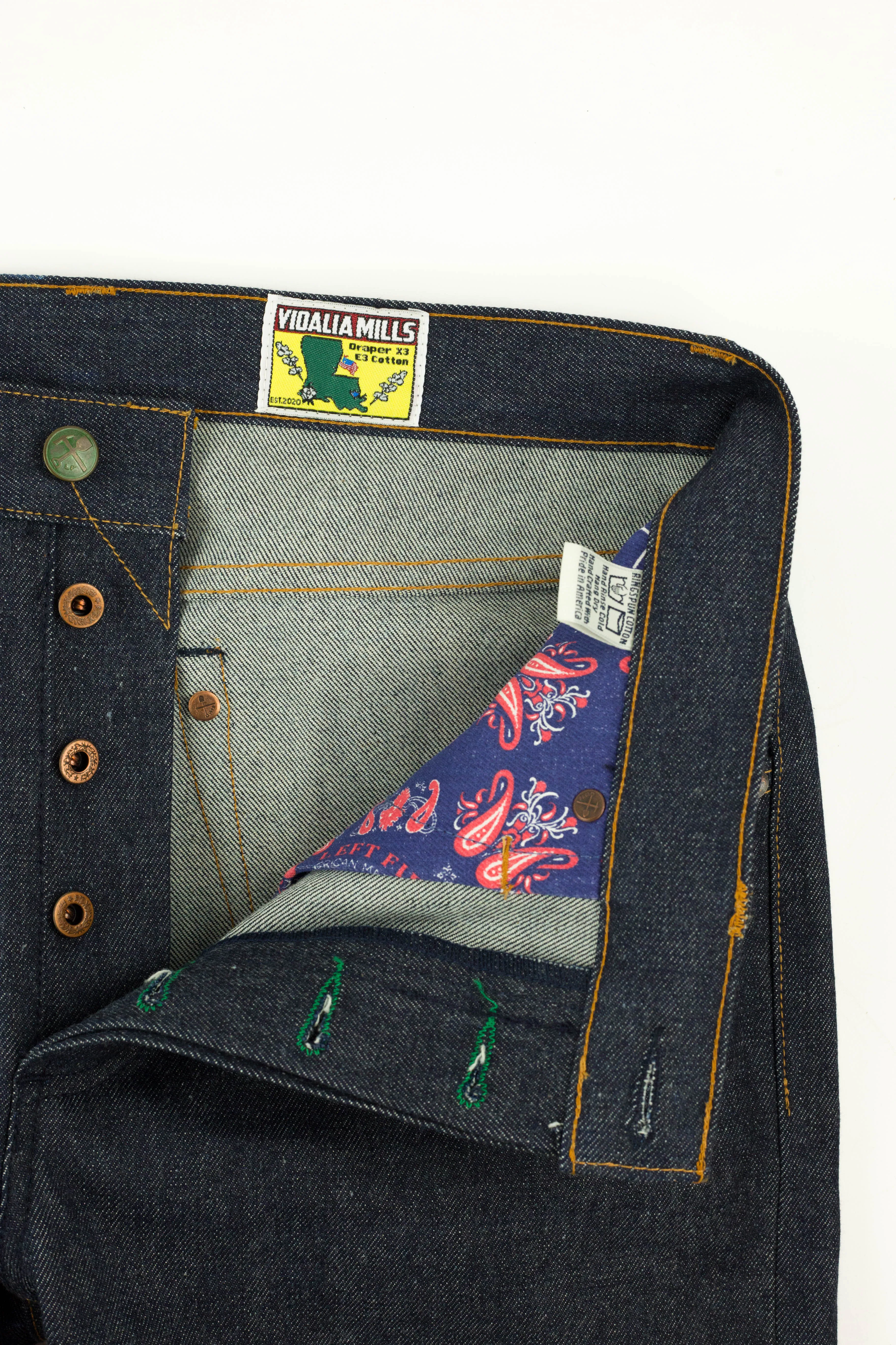 Pre Order - Atlas Vidalia Mills 14 oz Indigo Raw Denim - 1 Weeks