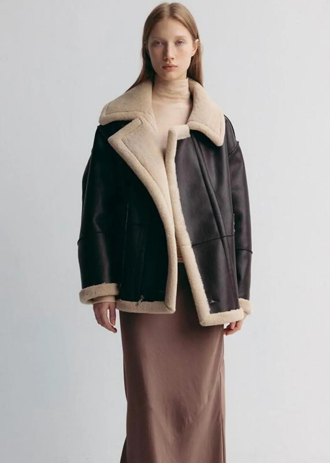 [PRE-ORDER] LEHA | Rosewood Reversible Shearling Jacket (Brown)