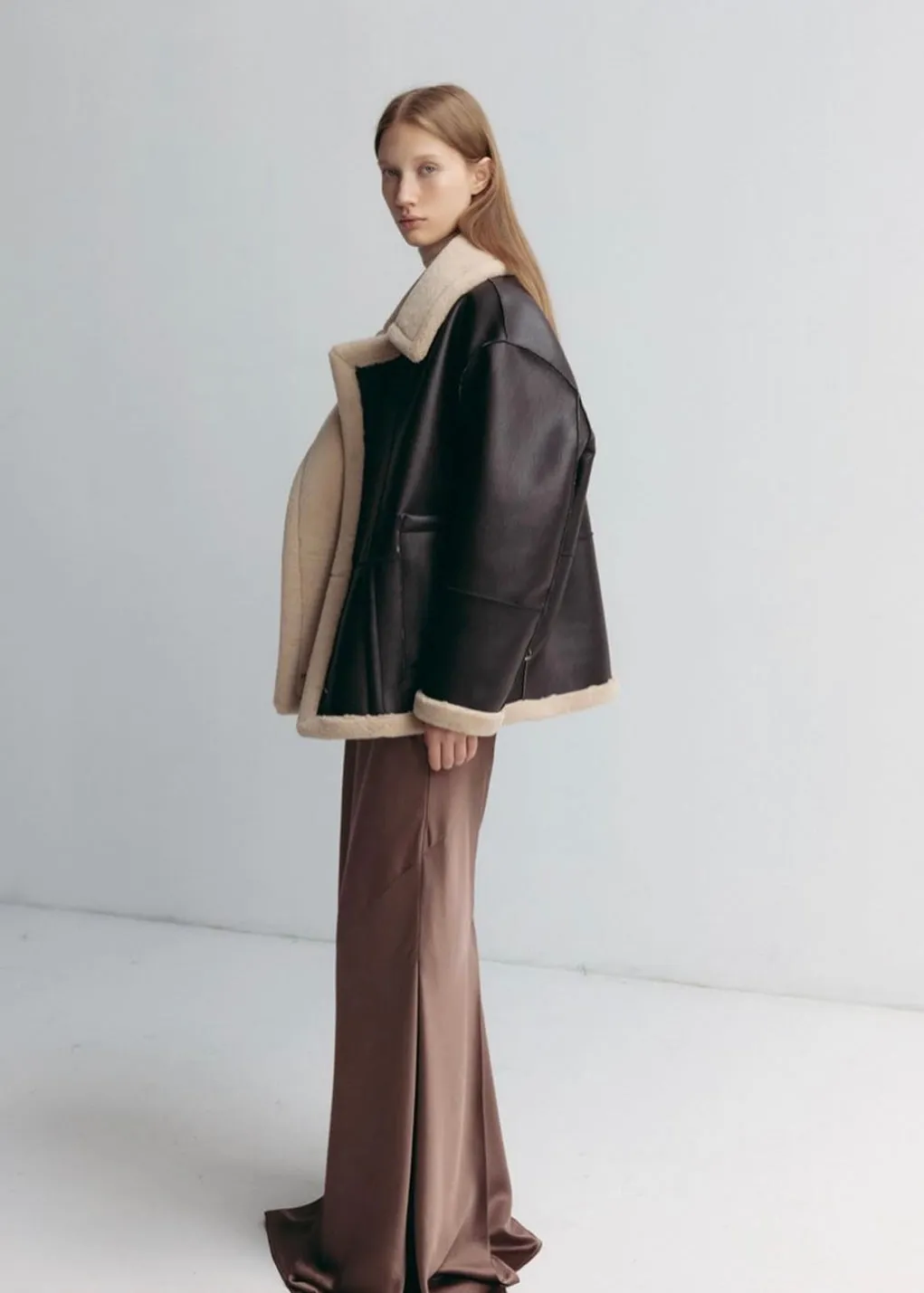 [PRE-ORDER] LEHA | Rosewood Reversible Shearling Jacket (Brown)
