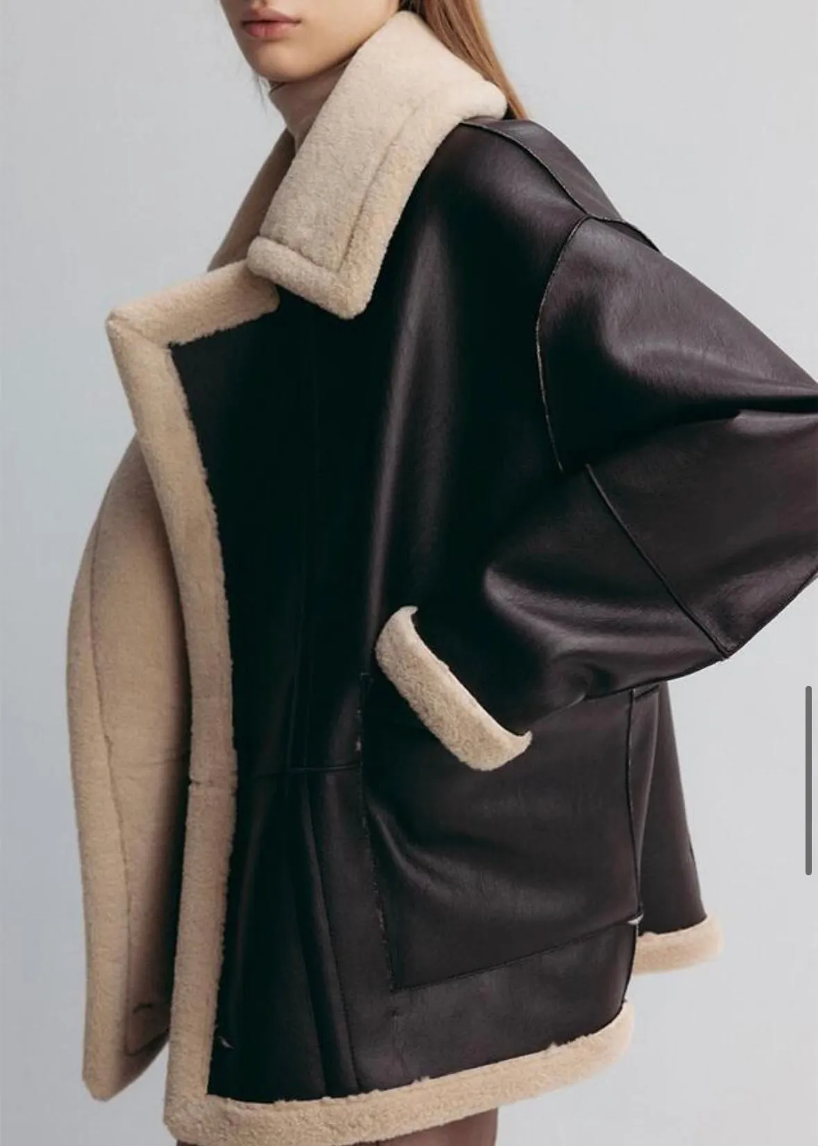[PRE-ORDER] LEHA | Rosewood Reversible Shearling Jacket (Brown)