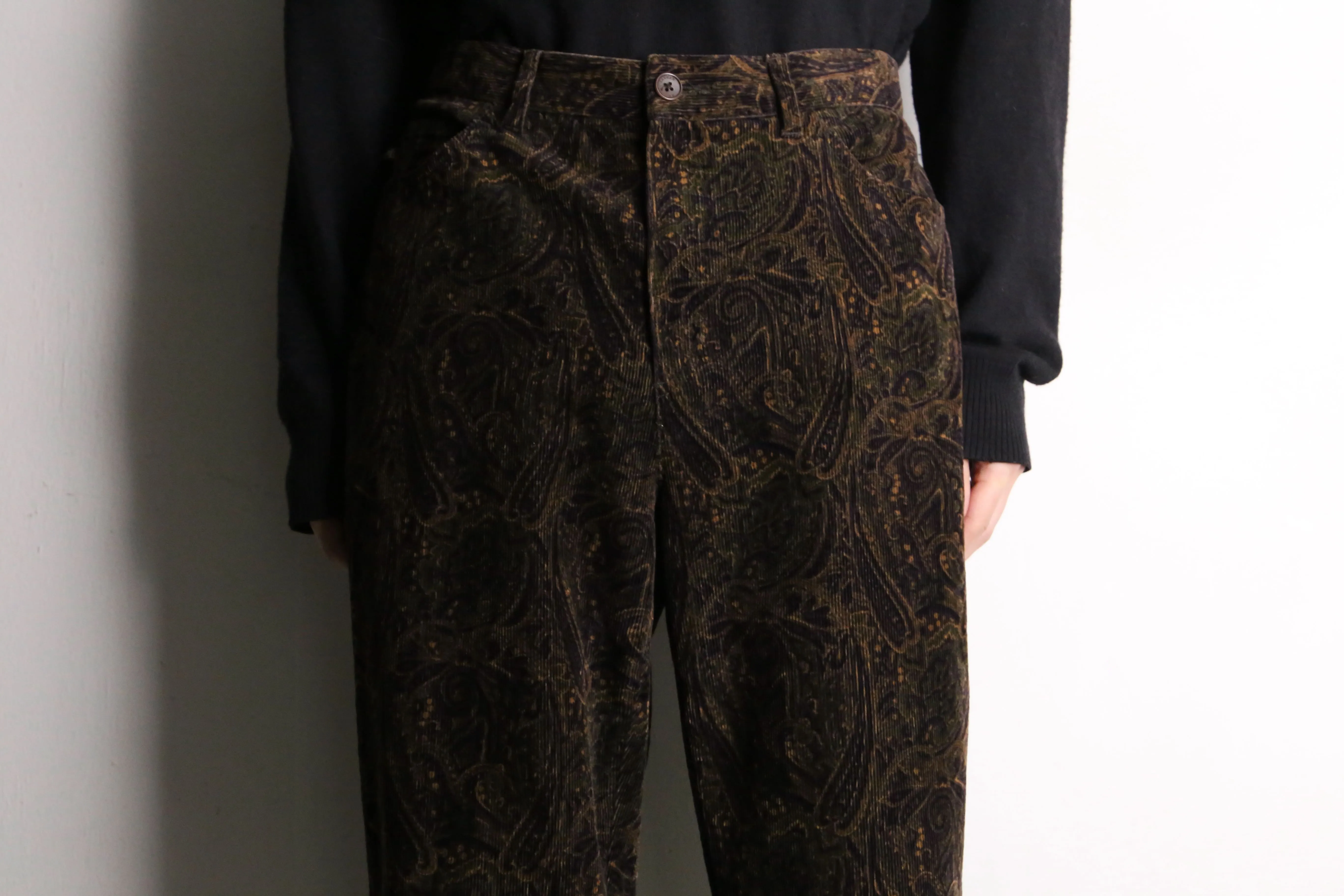 "Lauren RL"paisley corduroy pants