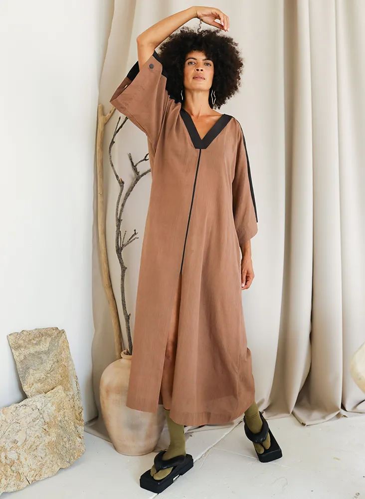 Rhadika Dress, mocha   black