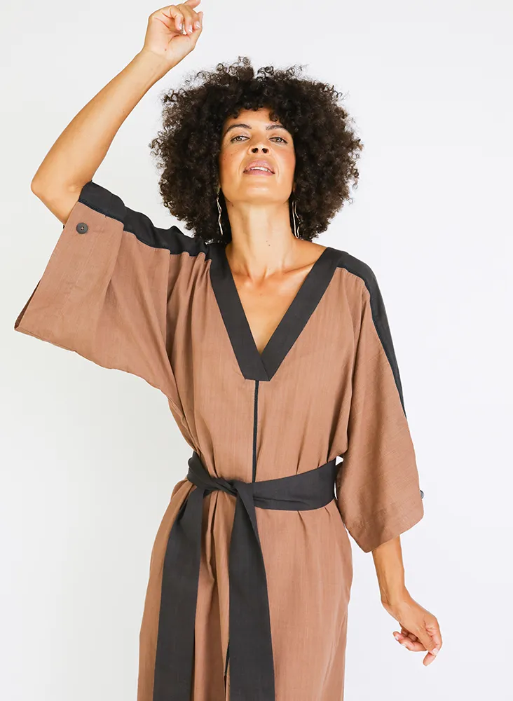 Rhadika Dress, mocha   black