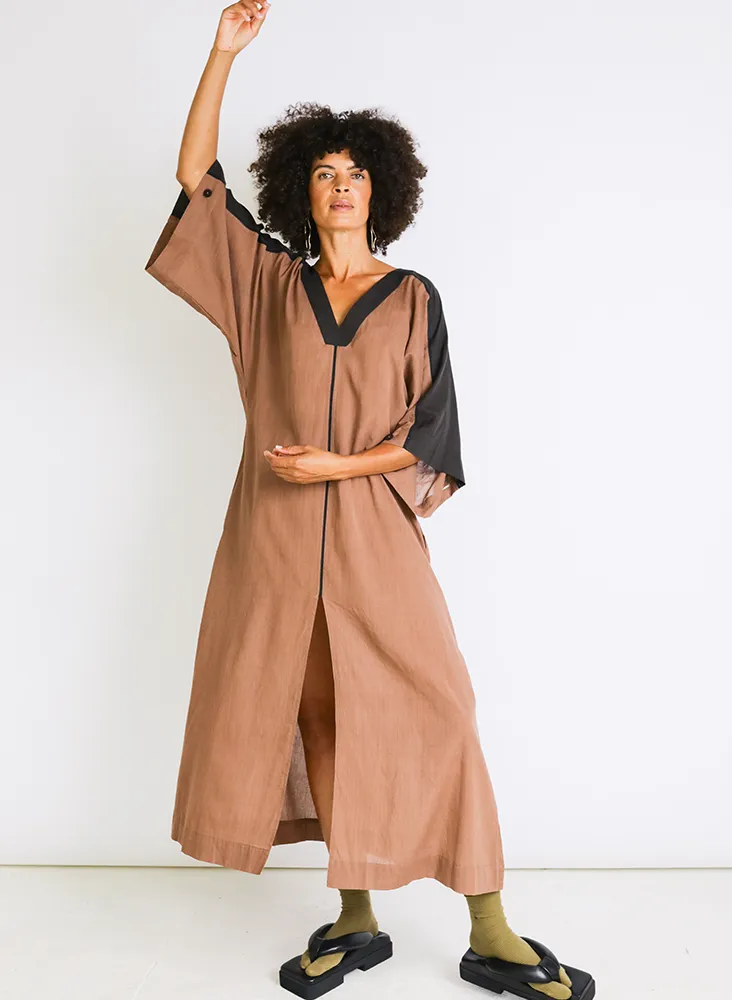 Rhadika Dress, mocha   black