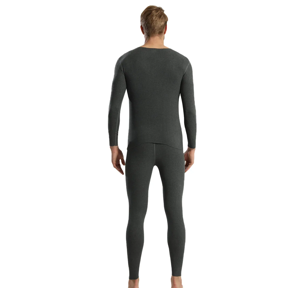 Sidiou Group Winter Thermal Underwear Set 2 Pieces Fleece Top and Pants Warm Cotton Underwear Women Men Solid Color Long Johns Suit