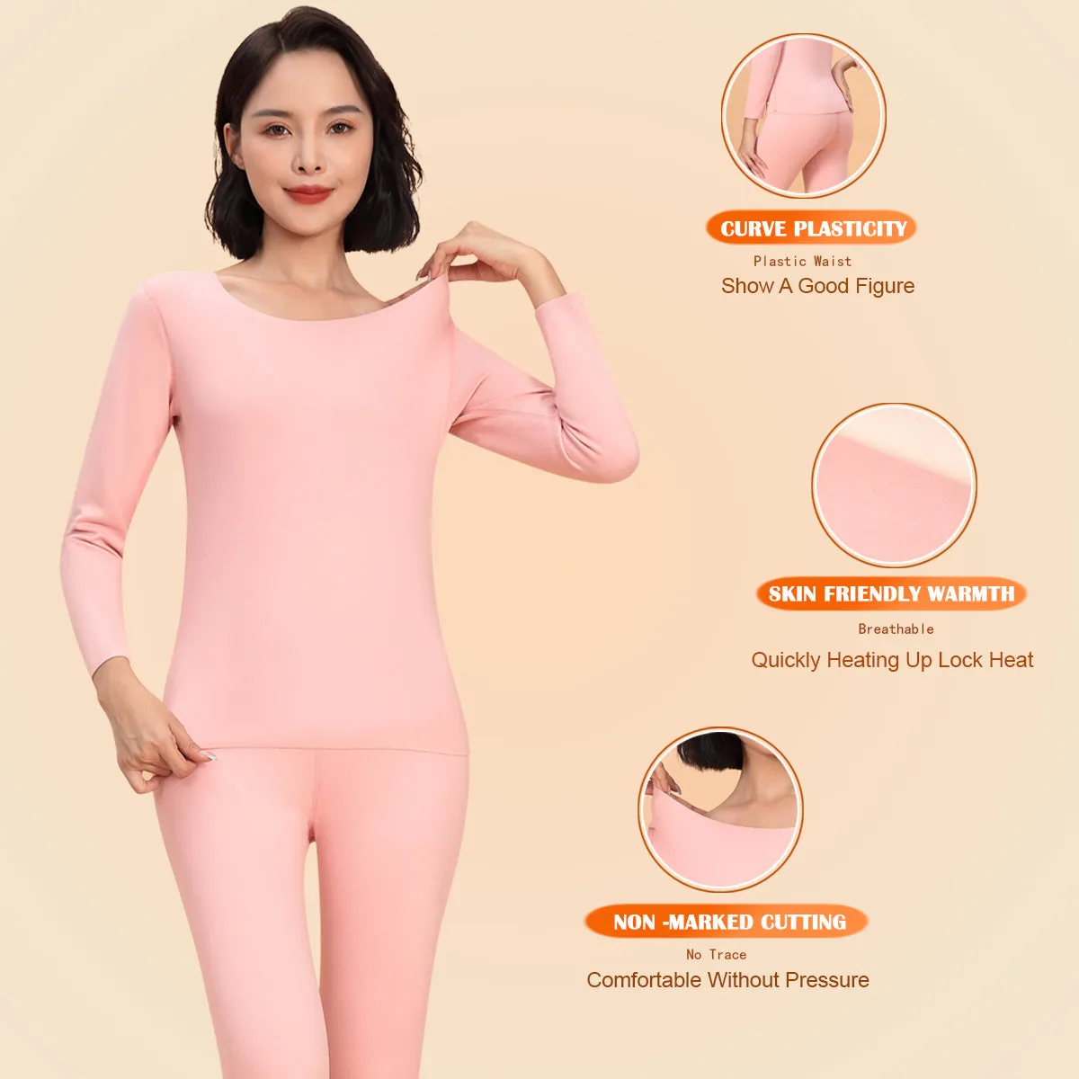 Sidiou Group Winter Thermal Underwear Set Cold Weather Warm Fleece Lining Long Sleeve Top and Pants Sets For Men Women