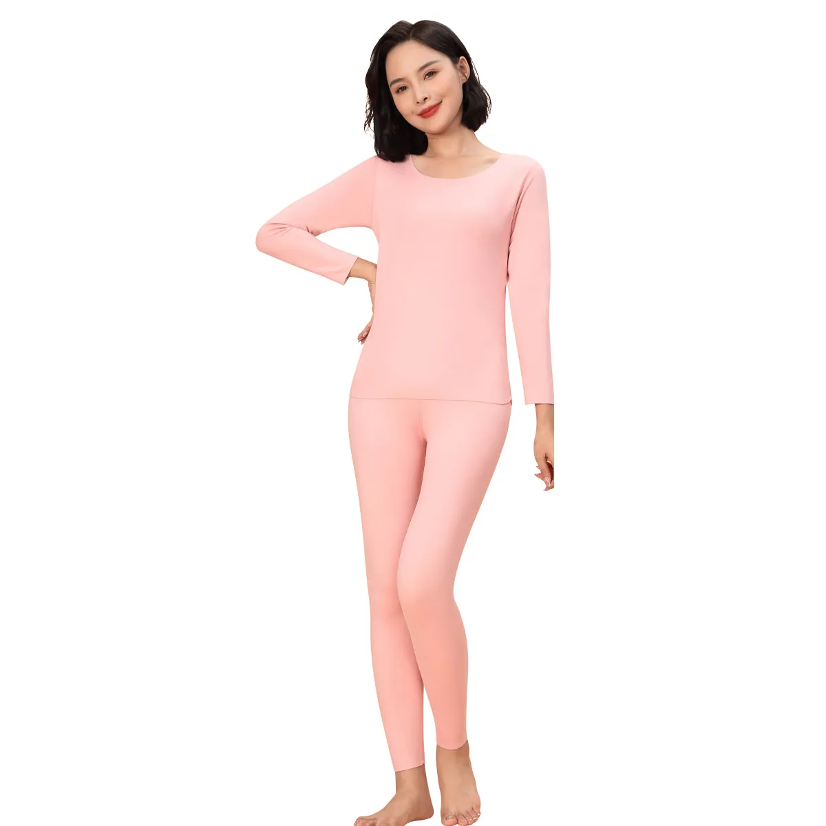 Sidiou Group Winter Thermal Underwear Set Cold Weather Warm Fleece Lining Long Sleeve Top and Pants Sets For Men Women
