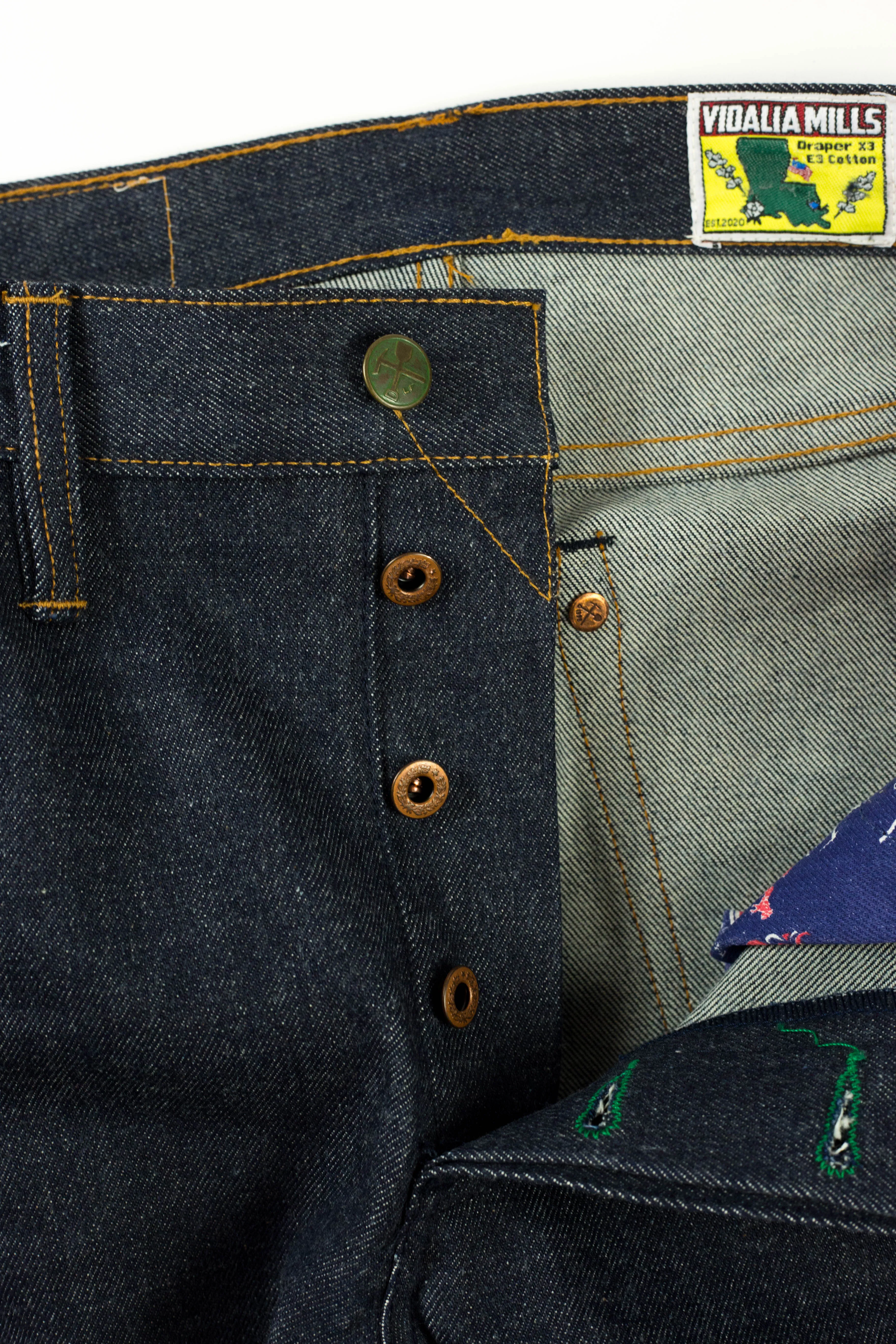 Smokestacks Vidalia Mills 14 oz Indigo selvedge