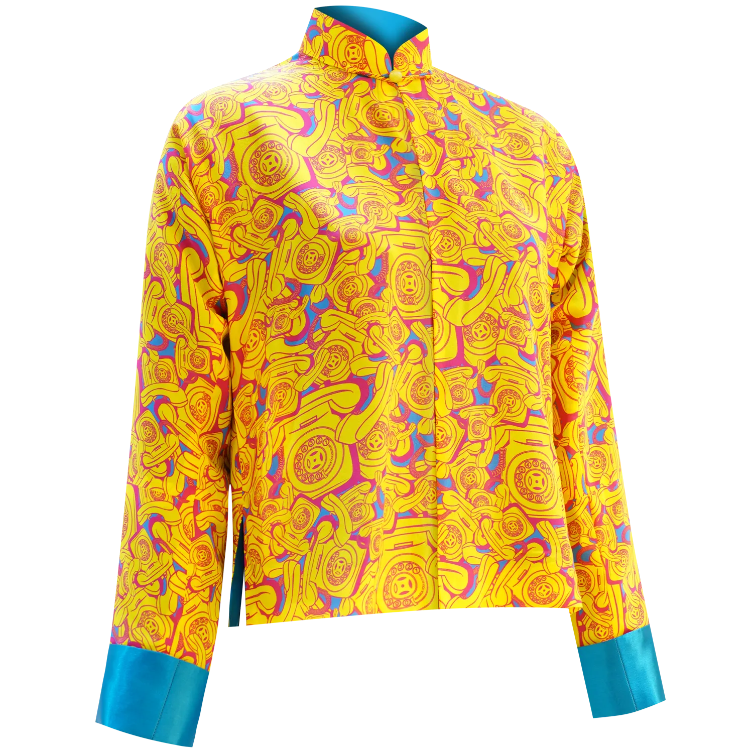 SPARKLE BY KAREN CHAN x  HK Heritage Museum【ROTARY TELEPHONE】100% Silk Mini Tang Jacket / Mini Kung Fu Jacket (我們的兒時玩意) (轉盤電話)