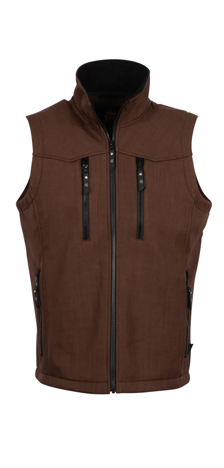 STS Ranchwear Youth Unisex Slack Brown Poly/Spandex Softshell Vest