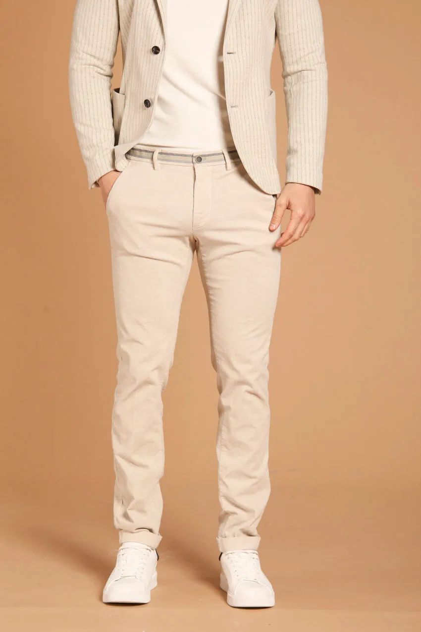 Torino Winter men's chino pants in velvet 1000 striped  slim fit 