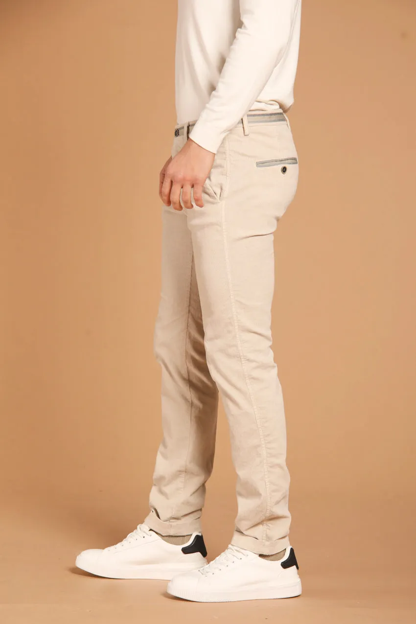 Torino Winter men's chino pants in velvet 1000 striped  slim fit 