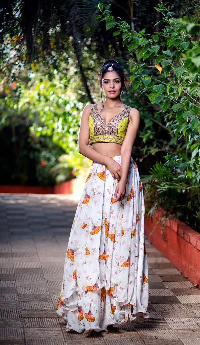 Tulip Print Skirt & Top Set