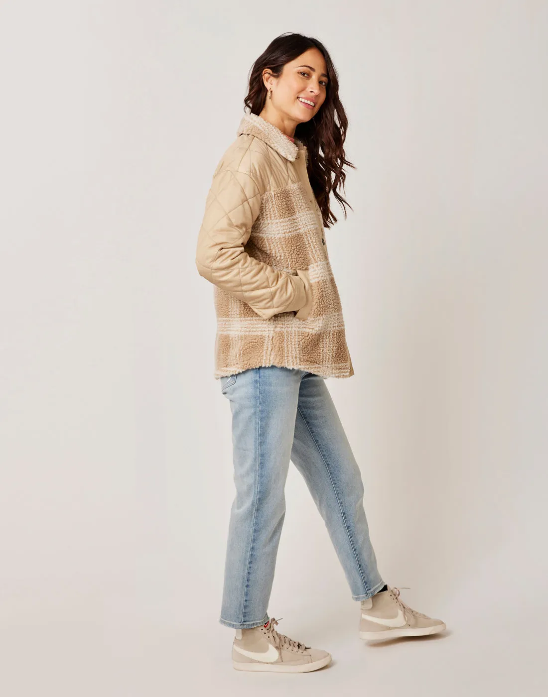 Vineyard Shacket: Lt. Khaki Plaid - FINAL SALE