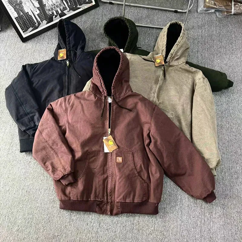 Vintage faded canvas hoodie