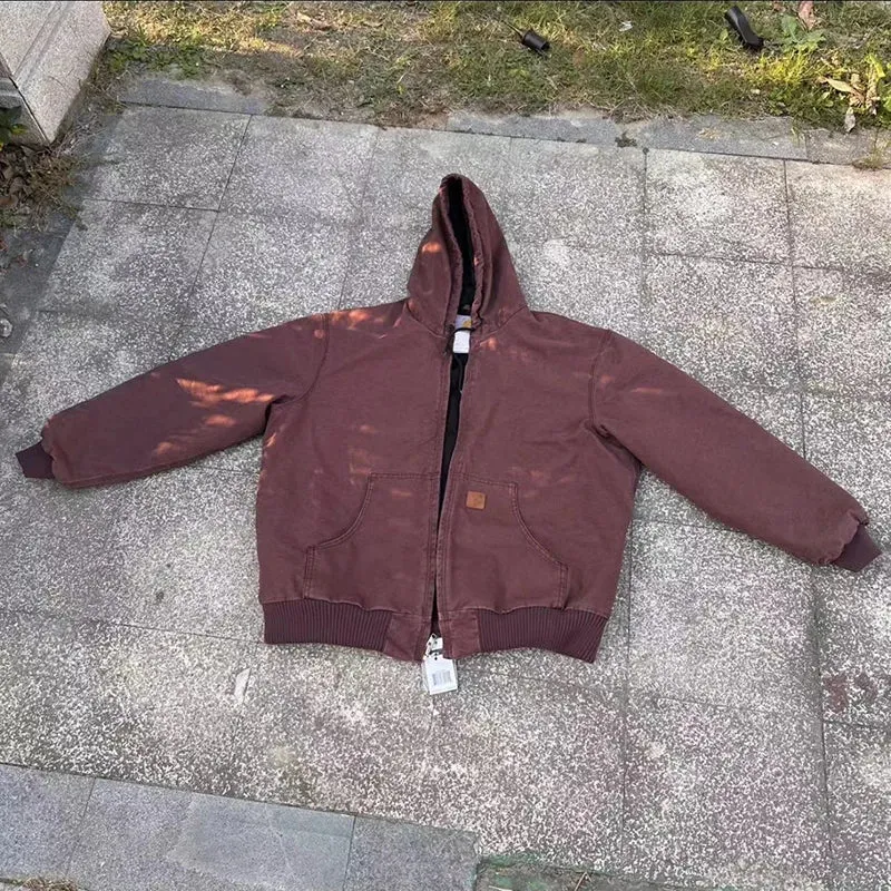 Vintage faded canvas hoodie
