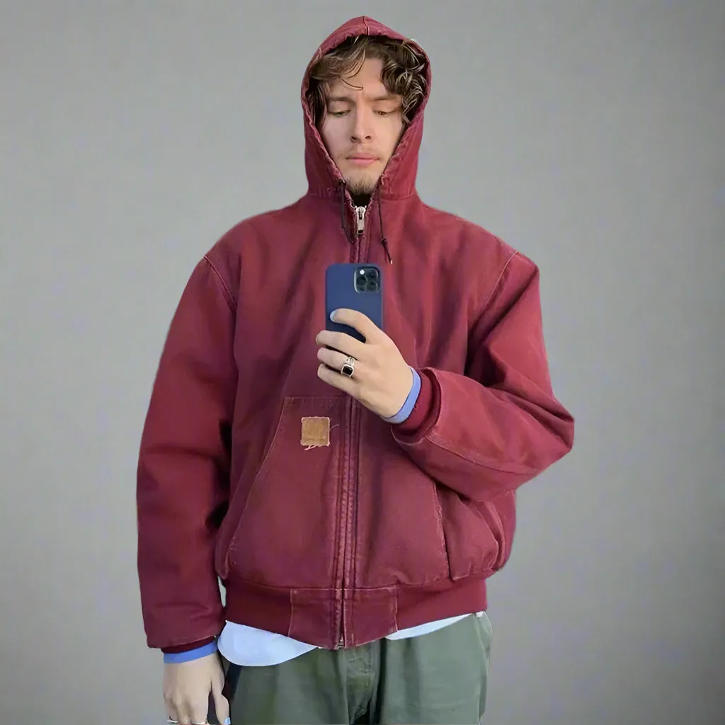 Vintage faded canvas hoodie
