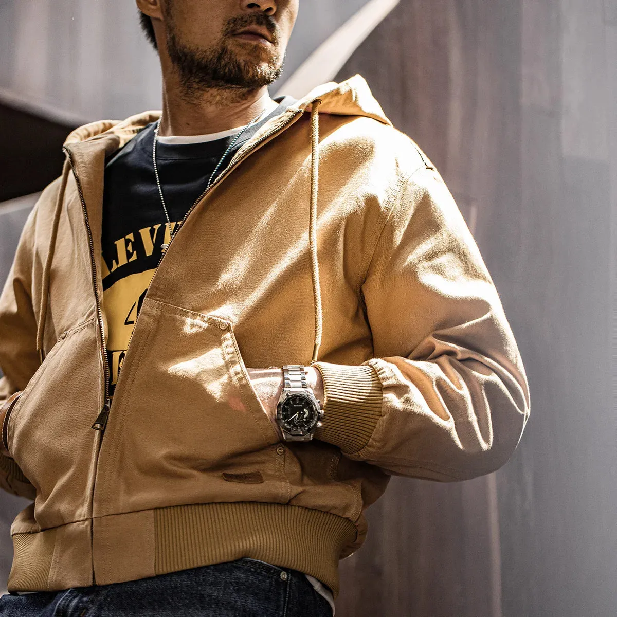 Vintage Heavyweight denim canvas Hoodie dupe