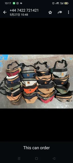 Vintage inspired carhartt bomber bag