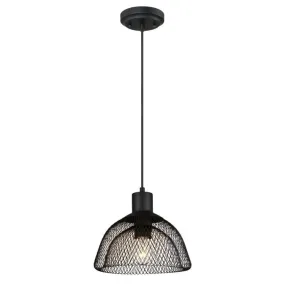 Westinghouse 6345100 1 Light Pendant Matte Black Finish with Cage Shade