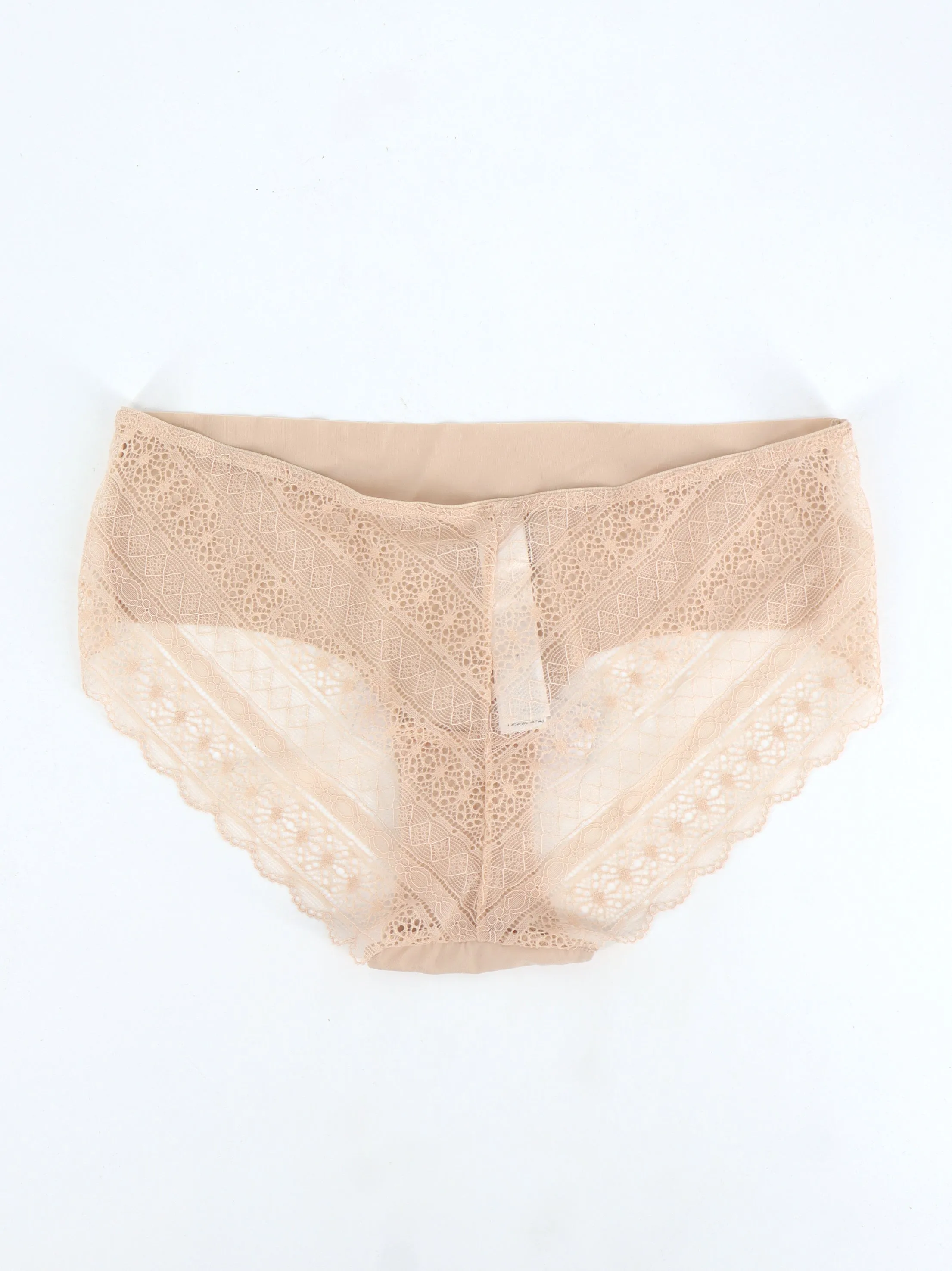 Women's Lace Thong,Beige