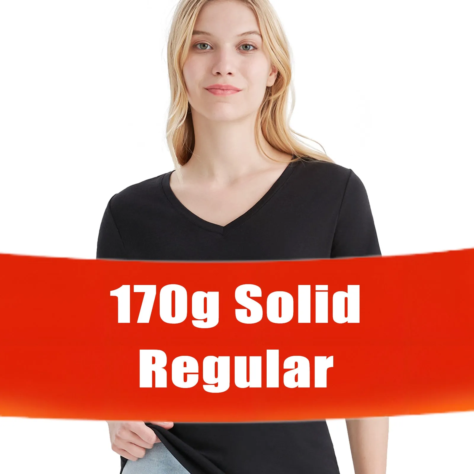 Women’s Merino 170g V-Neck  Short Sleeve T-Shirt  Black