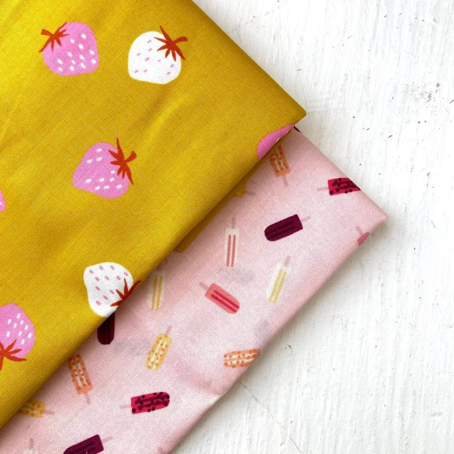 Yellow Strawberries with Pink Popsicles - Child's Skirt Kit 2024