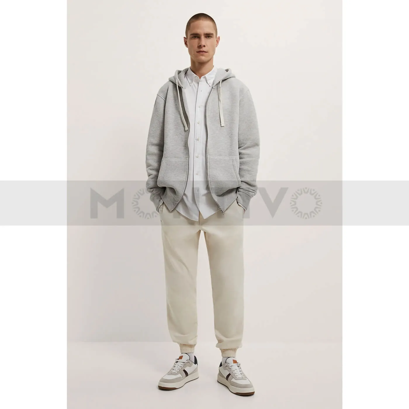 ZM Light Beige Slim Fit Jogger Pants